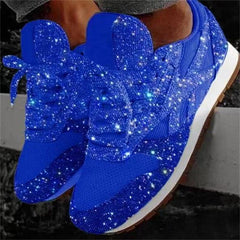 Kadın Muffin Payetli Nefes Alabilir Rhinestone Platform Ekstra Spor Ayakkabılar