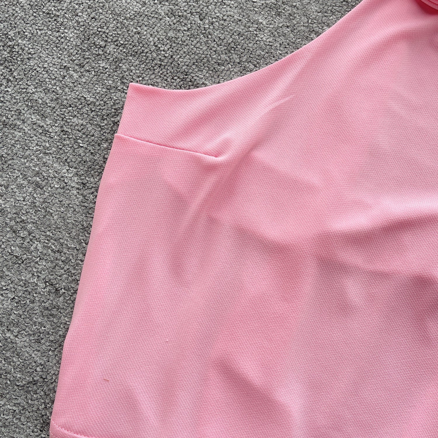 Niş Asimetrik Midriff Açık Halter Üst