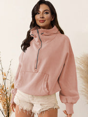 Çekme İpli Kanguru Cep Kapüşonlu Sweatshirt