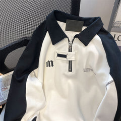 Üniforma Tarzı Polo Fermuarlı Sweatshirt
