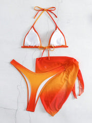 Üç Parça Soluk Renkli Mayo Ayrık Bikini