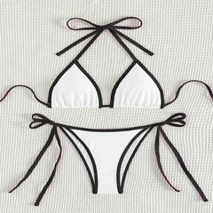 Renkli Seksi Yırtık Bikini Mayo