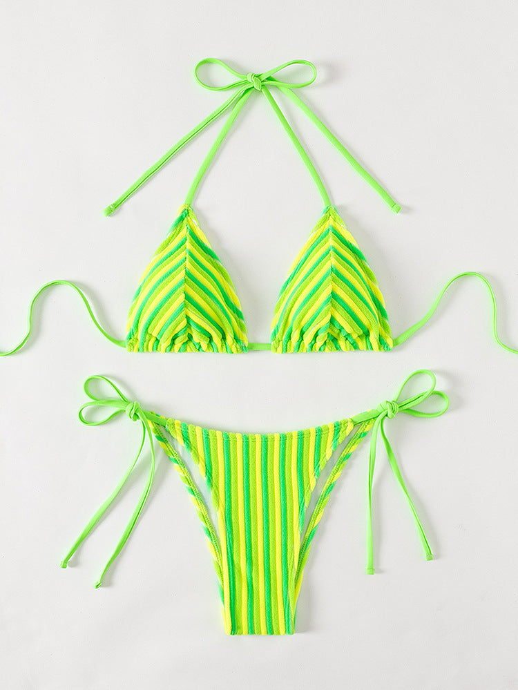 Havlu Kumaş Askılı Kravat Bikini
