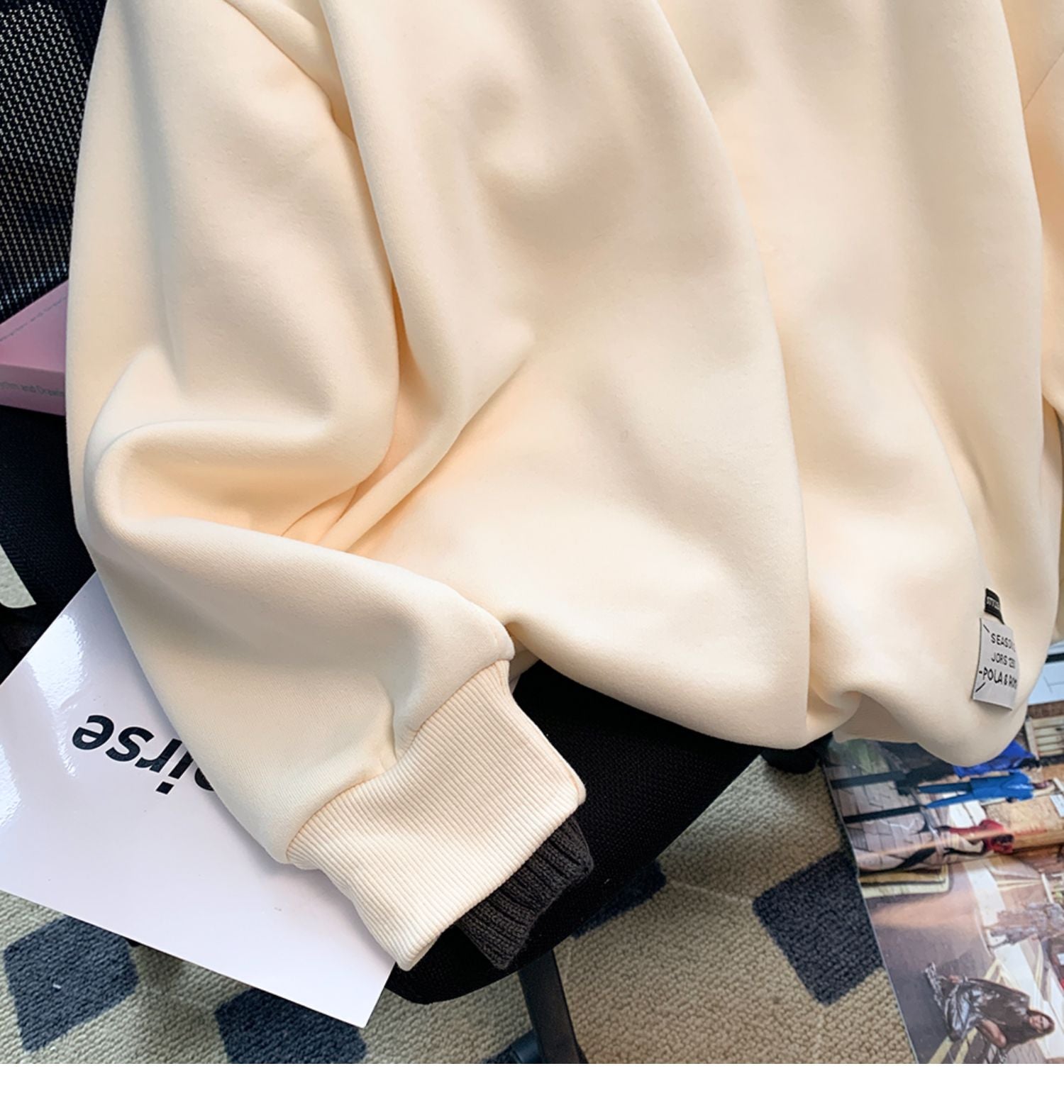 Faux İki Parça Patchwork Polar Sweatshirt