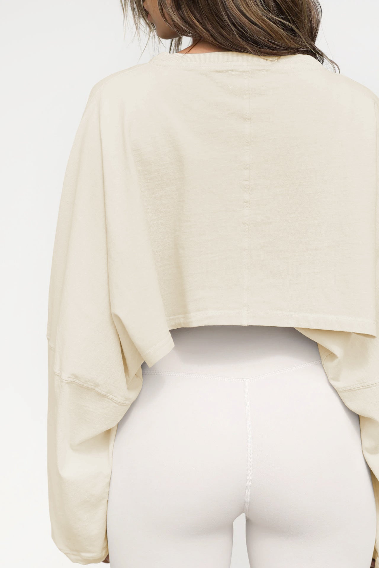 Karın Açık Oversize Örgü Sweatshirt
