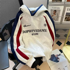 Monogramlı Baskılı Oversized Kapüşonlu Sweatshirt