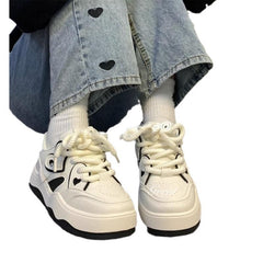 Kadınların Dopamin Aşkı Beyaz Sonbahar Klasik Tarz Sneaker'ları