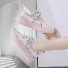 Kadınlar için Hindistan Cevizi Uçan Dokuma Jel Kore Tarzı Sneaker