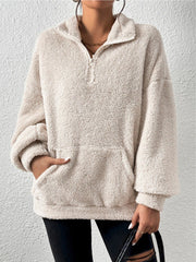 Yüksek Yaka Yumuşak Polar Sweatshirt
