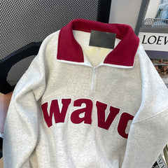 Vintage Harf Nakışlı Polo Üst