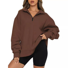 Pullover Loose-fit Fermuarlı Sweatshirt