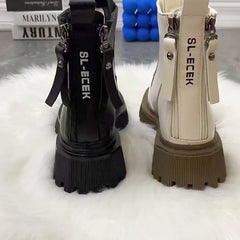Kadın Yumuşak Martin Sonbahar Britanya Tarzı Moda Botları