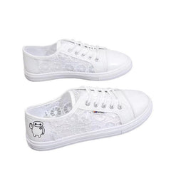 Kadınlar için Delikli Ağ Yaz Düz Bağcıklı Parmak Sneakers