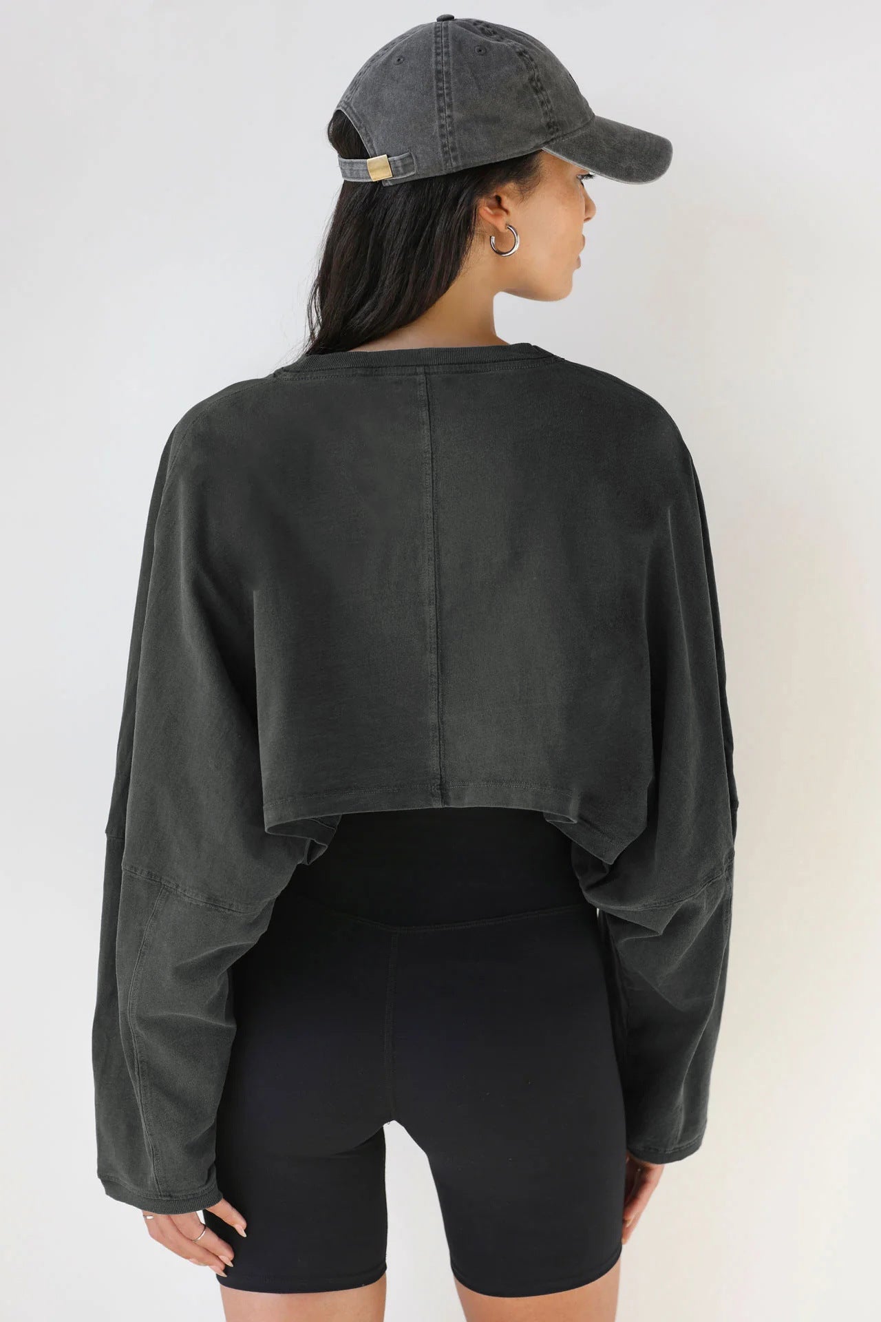 Karın Açık Oversize Örgü Sweatshirt