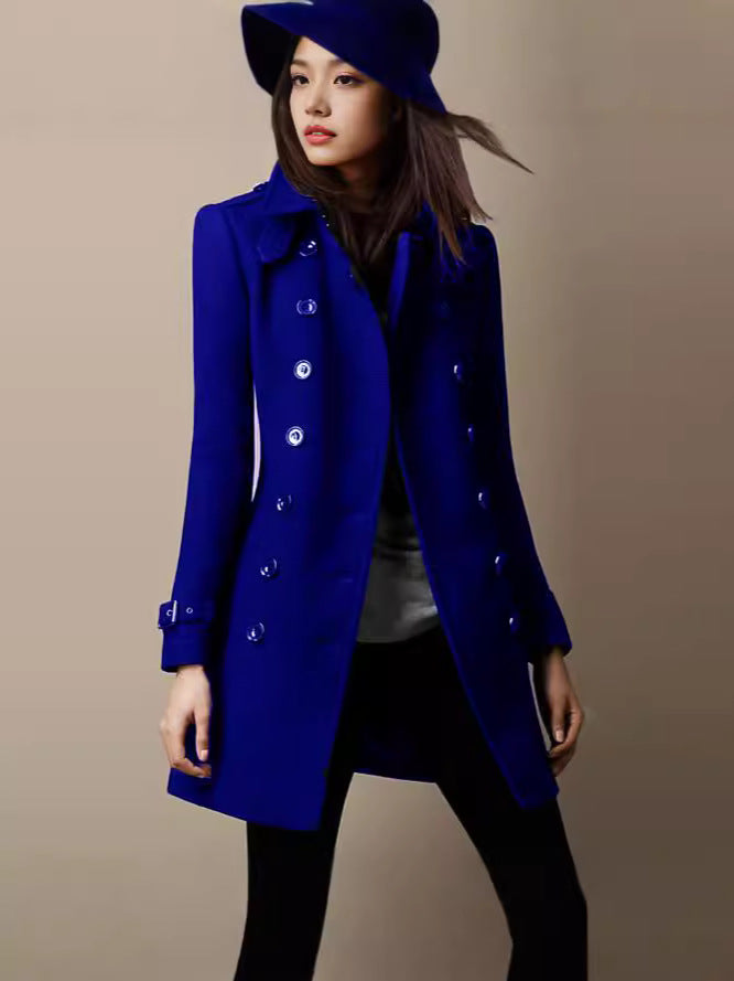 Niş İki Düğmeli Tweed Palto