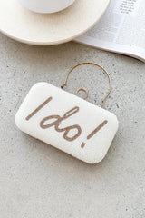 I DO Pailletten-Clutch - Altın/Beyaz