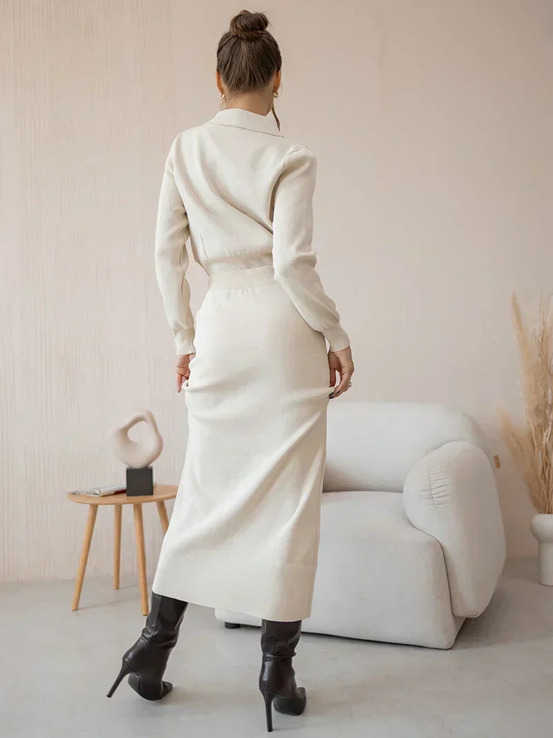 Misaki | Kadın Blazer Etek Seti Vintage Görünüm