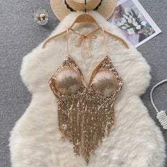 Pullu Halter Yaka Ponpon Yelek
