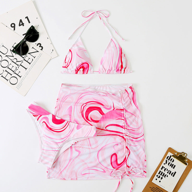 Renkli Çiçekli Bikini 3 Parça Set