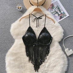 Pullu Halter Yaka Ponpon Yelek