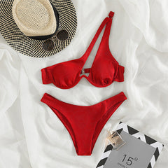 Tek Omuzlu Yarık Bikini