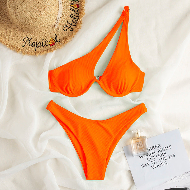 Tek Omuzlu Yarık Bikini