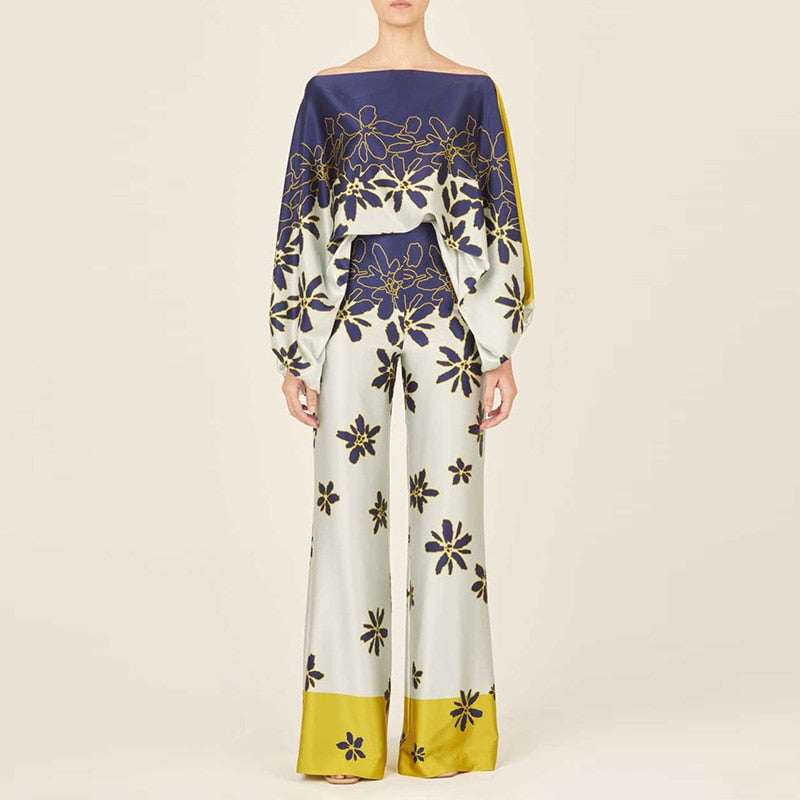 Pauline | Şık Off-Shoulder Takım ve Geniş Pantolon