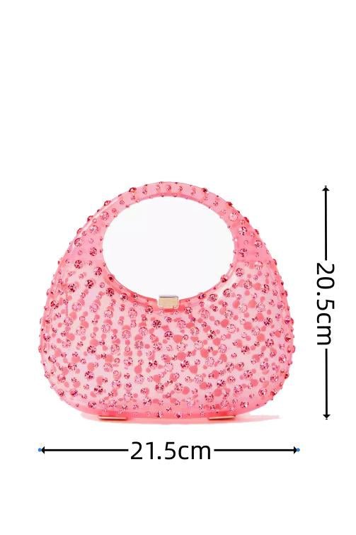 Strass Süslemeli Akrilik Clutch