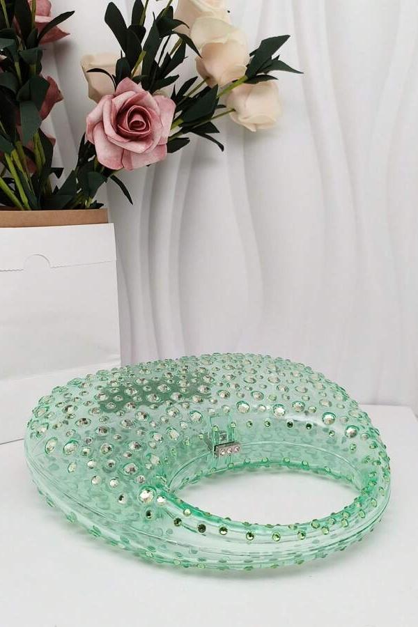 Strass Süslemeli Akrilik Clutch