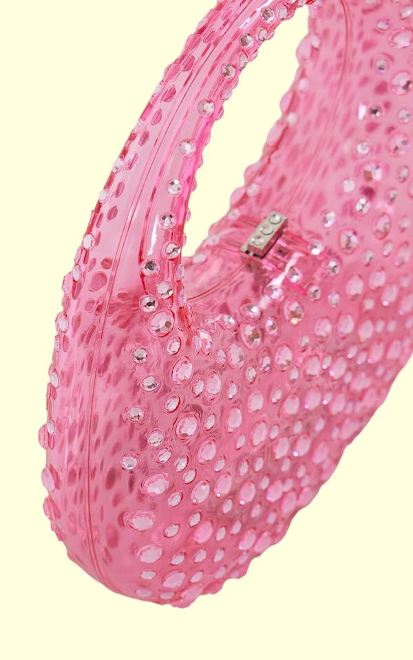 Strass Süslemeli Akrilik Clutch