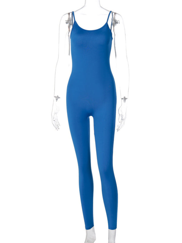 Kadın Yeni Modaya Uygun, Tek Renkli Yoga Spor Tulum