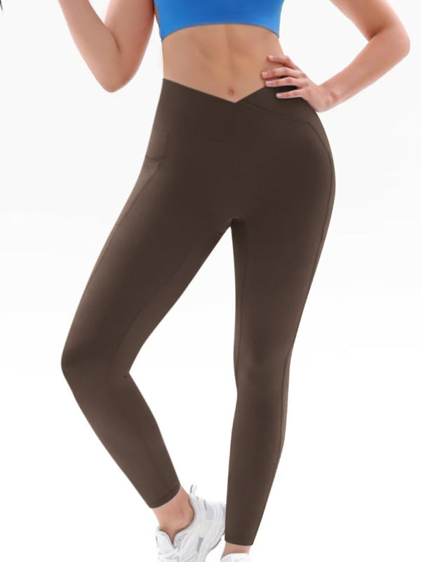 Yüksek Bel ve Kalça Cebi Olan Yeni Yoga Pantolonu