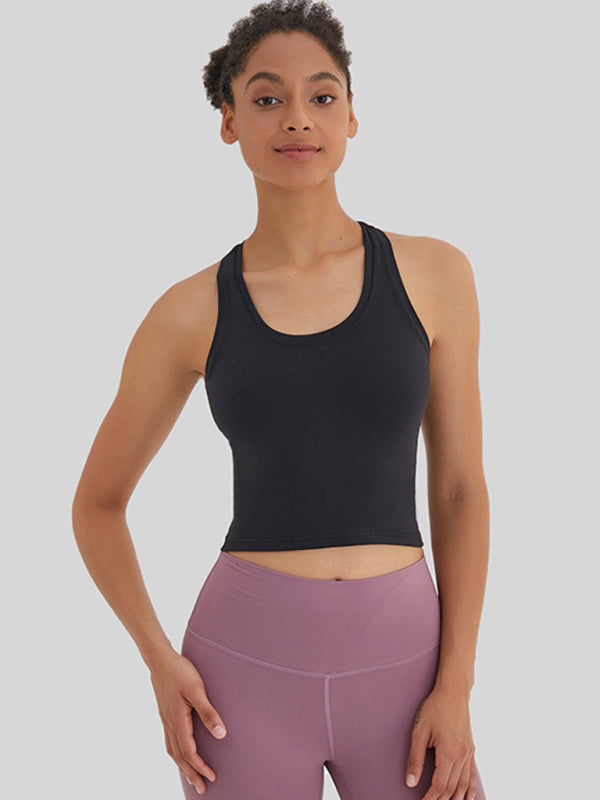 Yeni vücuda oturan, yüksek esnekliğe sahip ve güzel sırt spor, günlük ve çok yönlü yoga yeleği