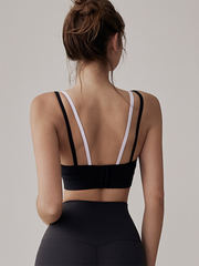Renk Bloklu Spor Sütyeni ile Yoga Yeleği