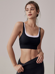 Renk Bloklu Spor Sütyeni ile Yoga Yeleği