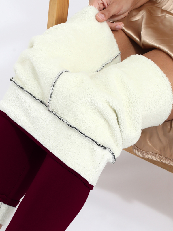 Peluş Çorap Pantolon Sıcak Pantolon Koyun Yünü Kalınlaştırılmış Esnek Tayt